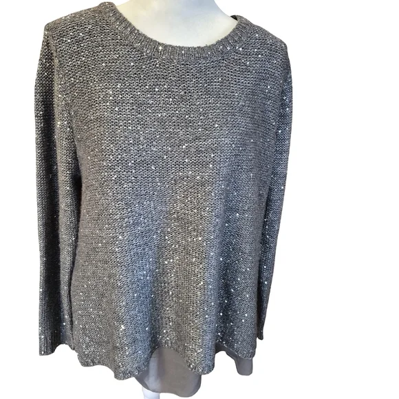 Papillon Blanc Silver Knit with sequins, Sweater - Picture 1 of 5